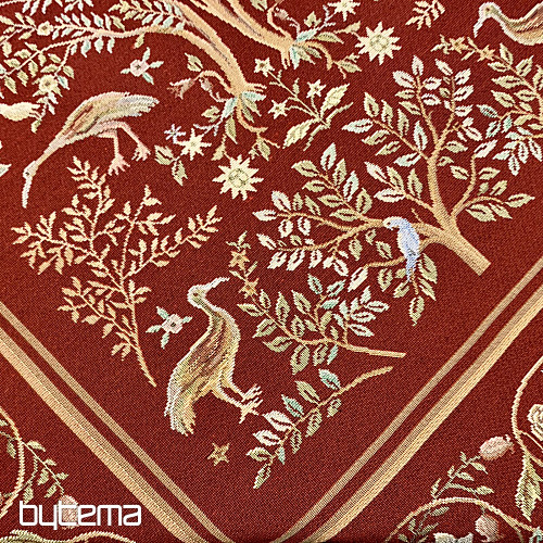 Nappe et foulard tapisserie WILLIAM MORRIS bordeaux