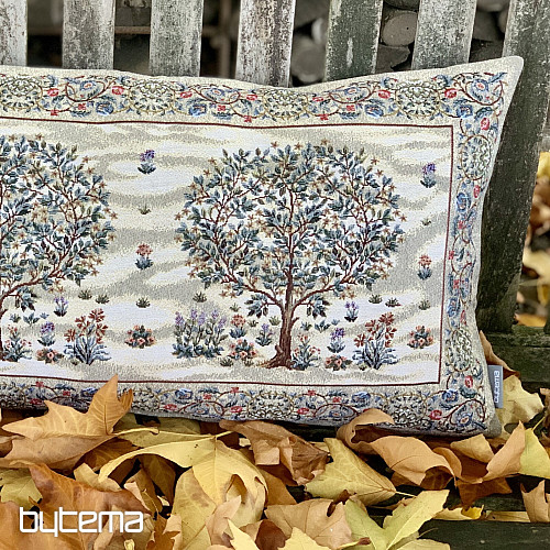 Coussin tapisserie ARBRE DU BONHEUR beige