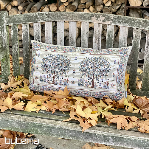 Coussin tapisserie ARBRE DU BONHEUR beige