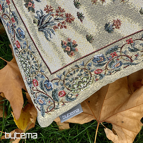 Coussin tapisserie ARBRE DU BONHEUR beige