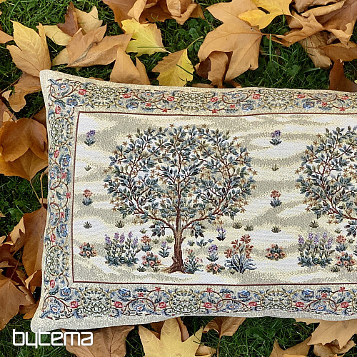 Coussin tapisserie ARBRE DU BONHEUR beige