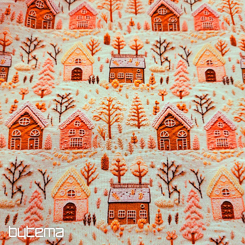 Tissu coton VILLAGE DE NOËL