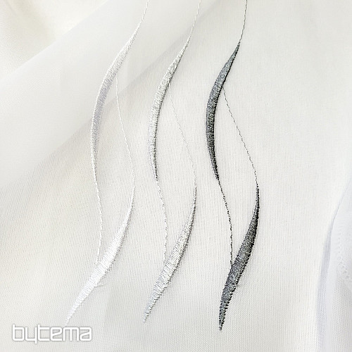 Rideau en voile avec broderie gris Gerster 195/0810