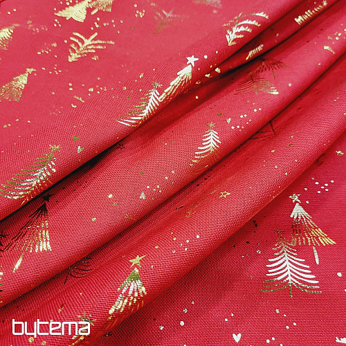 Tissu coton ARBRES ROUGES
