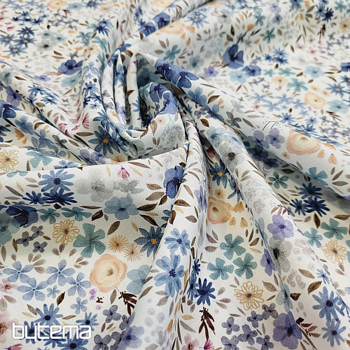 Tissu coton ROMANA bleu