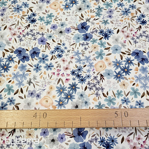 Tissu coton ROMANA bleu