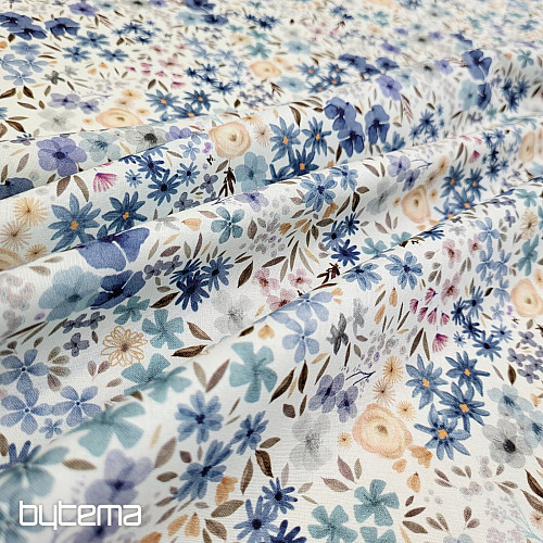 Tissu coton ROMANA bleu