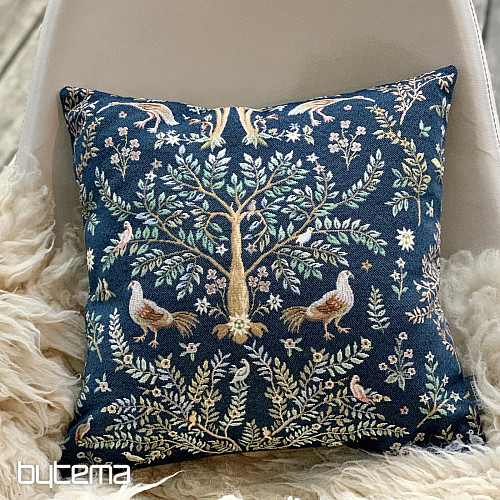 Housse de coussin tapisserie WILLIAM MORRIS bleu - all over