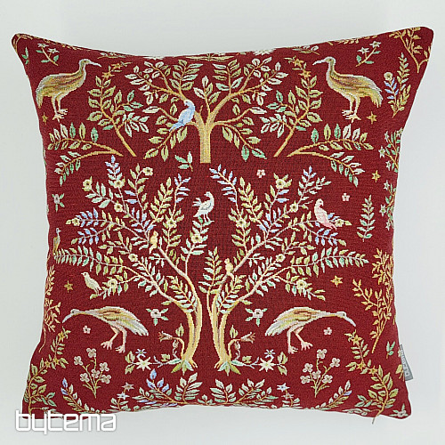 Housse de coussin tapisserie WILLIAM MORRIS bordeaux - all over