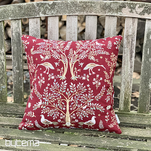 Housse de coussin tapisserie WILLIAM MORRIS bordeaux - all over