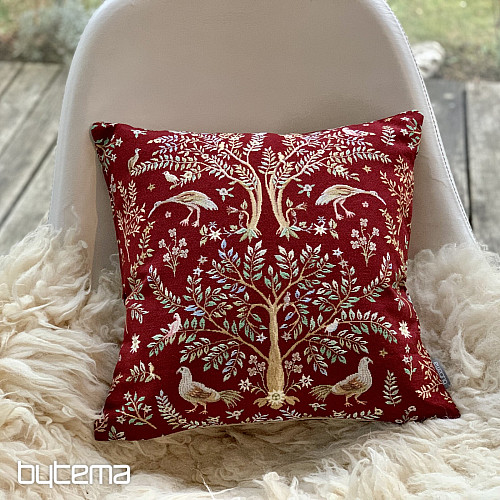 Housse de coussin tapisserie WILLIAM MORRIS bordeaux - all over