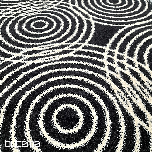 Tapis à cercles noirs et blancs