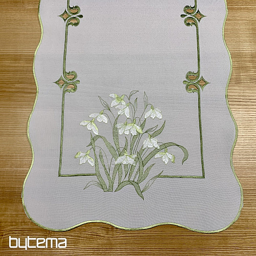 Nappe et écharpe brodées BLANCHE NEIGE