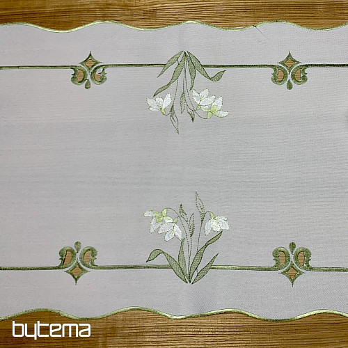 Nappe et écharpe brodées BLANCHE NEIGE