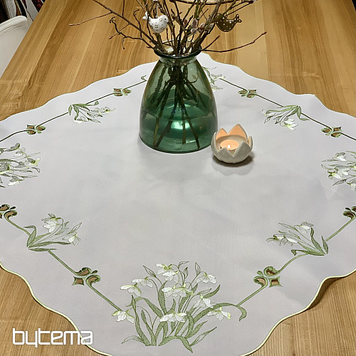 Nappe et écharpe brodées BLANCHE NEIGE