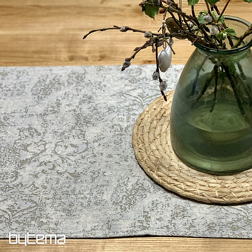 Nappe et foulard en tapisserie MARBRE BEIGE