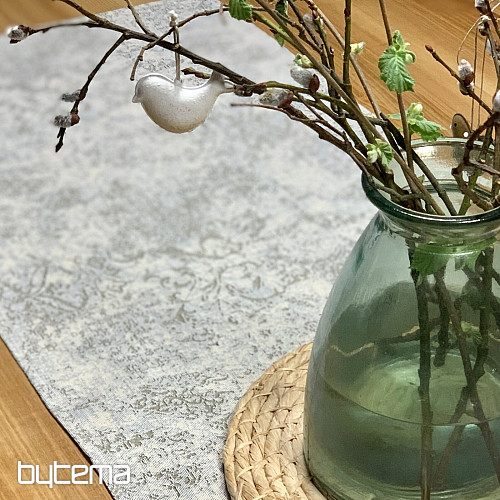Nappe et foulard en tapisserie MARBRE BEIGE