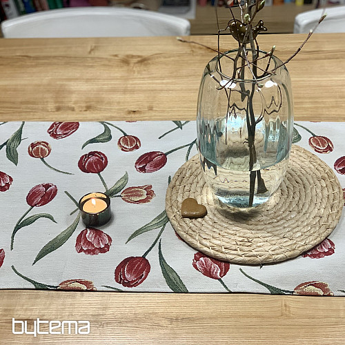 Nappe et foulard en tapisserie TULIPS III grand modèle