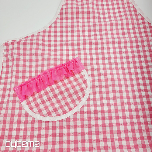 Tablier avec bavette COEUR ROSE