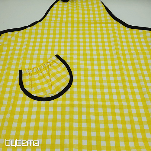 Tablier avec bavette CARREAUX JAUNE