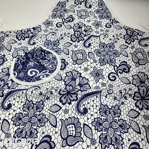 Tablier avec bavette BLANC BLEU