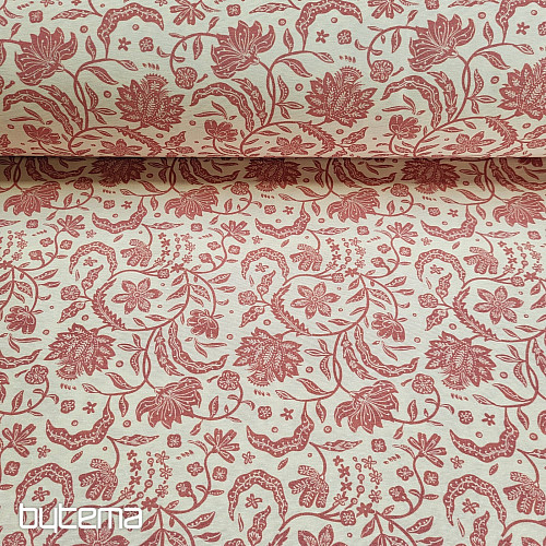 Tissu décoratif TIRIAN ROUGE