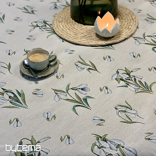 Nappe et écharpe en tapisserie PERCE-NEIGE