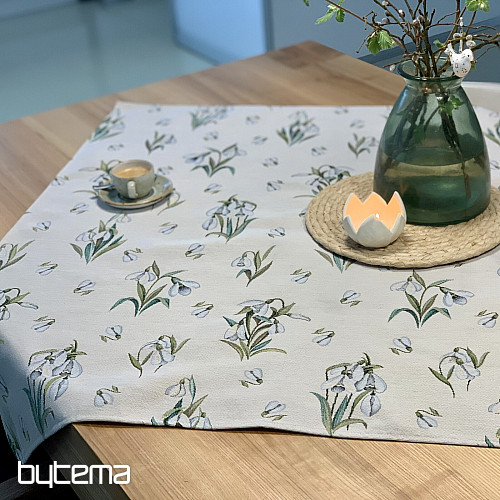Nappe et écharpe en tapisserie PERCE-NEIGE