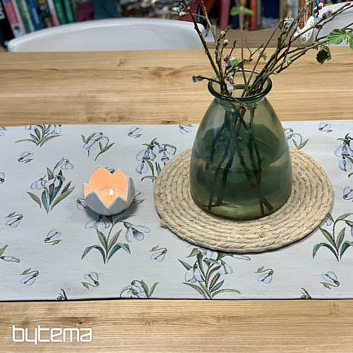 Nappe et écharpe en tapisserie PERCE-NEIGE