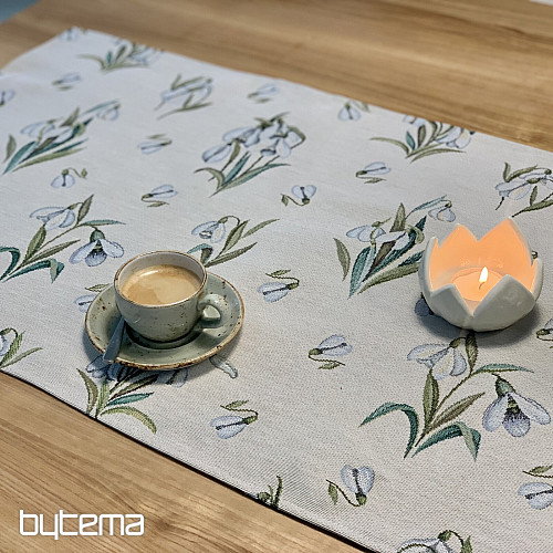 Nappe et écharpe en tapisserie PERCE-NEIGE