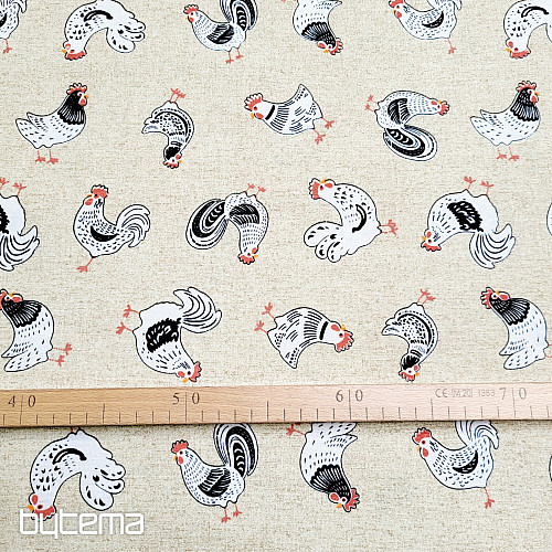 Tissu décoratif POULE ET ROCKERS