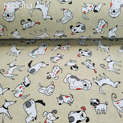 Tissu décoratif SOURIRE DE CHIEN