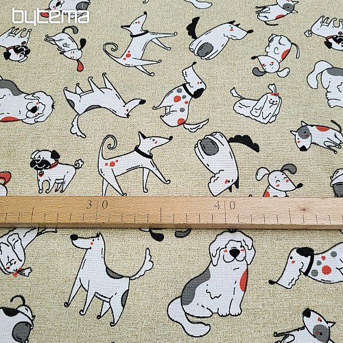 Tissu décoratif SOURIRE DE CHIEN