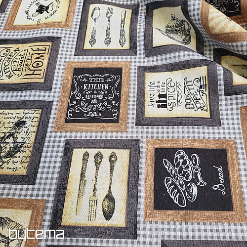 Tissu décoratif KITCHEN BLACK