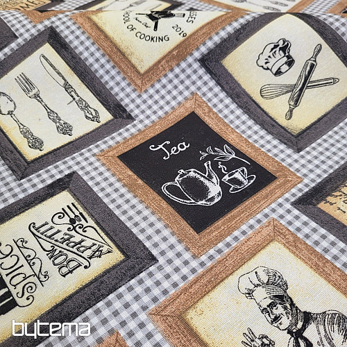 Tissu décoratif KITCHEN BLACK