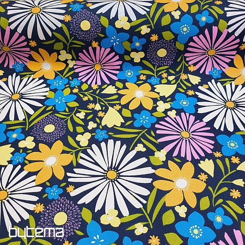 Tissu en coton MARGUERITES