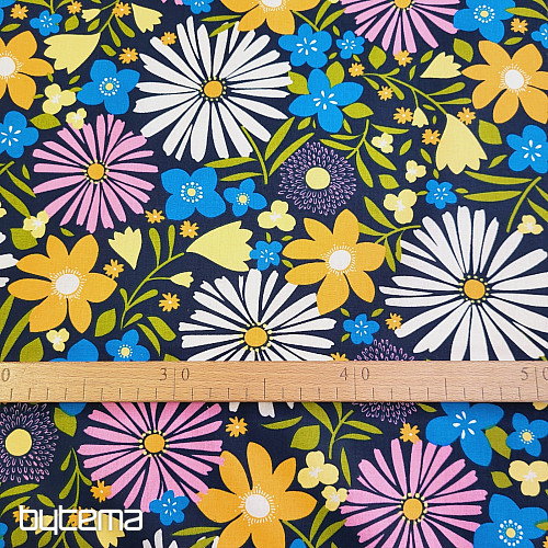 Tissu en coton MARGUERITES