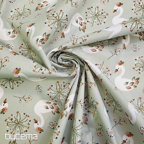 Tissu en coton CYGNES