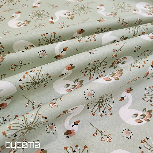 Tissu en coton CYGNES
