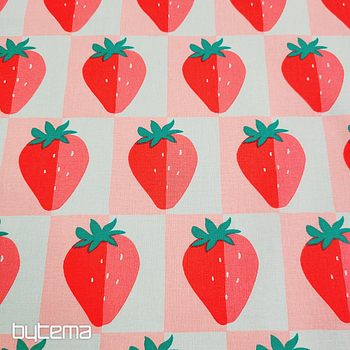 Tissu en coton FRAISES