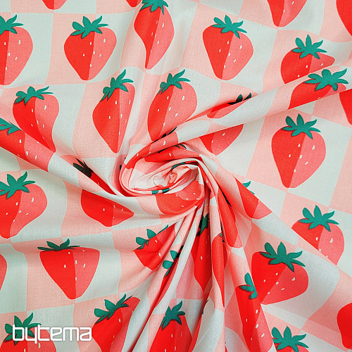 Tissu en coton FRAISES