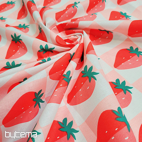 Tissu en coton FRAISES