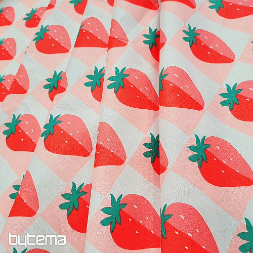 Tissu en coton FRAISES