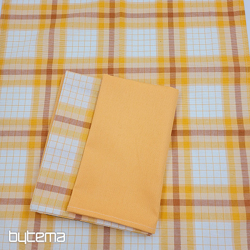 Serviettes en coton à carreaux ORANGE