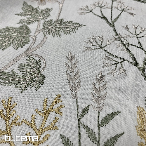 Tissu décoratif brodé avec des fleurs GINGEMBRE