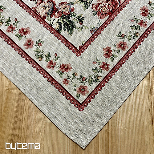 Nappe et foulard en tapisserie GRANDE DENTELLE ROSE