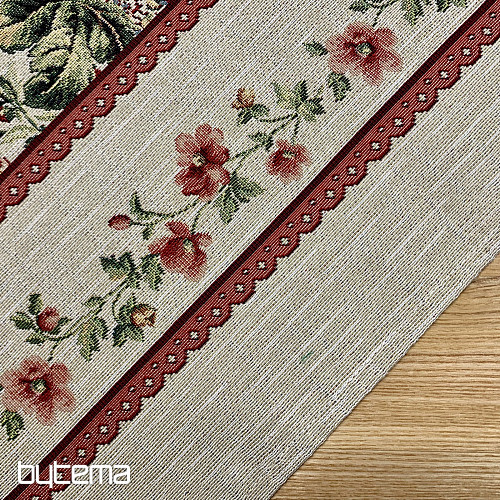 Nappe et foulard en tapisserie GRANDE DENTELLE ROSE