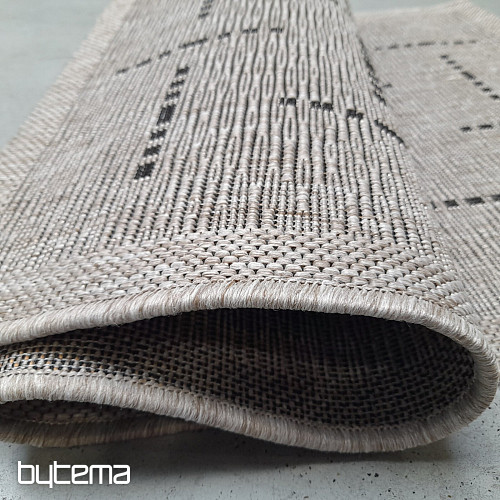 Tapis bouclé FLOORLUX 20008 lignes argent-noir