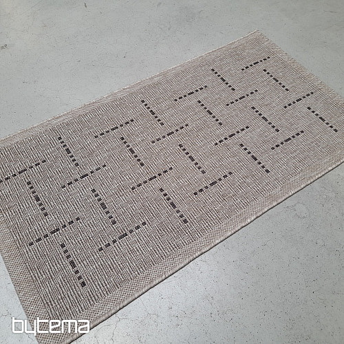 Tapis bouclé FLOORLUX 20008 lignes argent-noir