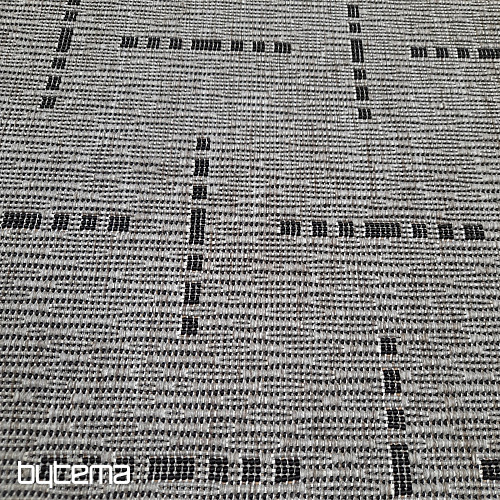 Tapis bouclé FLOORLUX 20008 lignes argent-noir